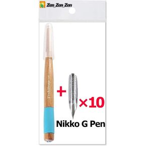 Tachikawa Pen Nib Holder(T-40) + Nikko G Pen Nib Pack of 10(NG-10),and Anti Rust Paper included