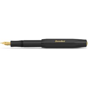 Kaweco CLASSIC SPORT Fountain Pen Green with 23 Carat Gold-Plated Steel Nib and Iridium Tip for Ink Cartridges I Sport Fountain Pen 13 cm I Nib: F (Fine)