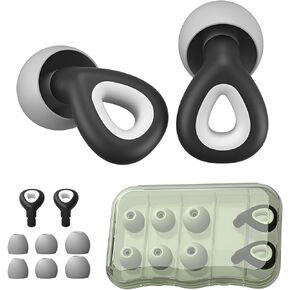 Ear Plugs for Sleeping Noise Cancelling, Reusable Earplugs for Noise Reduction, Soft Silicone Hearing Protection Ear Plugs for Sleep, Work, Noise Sensitivity, Study, Snoring – 3 Pair Eartips