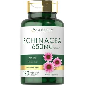 Carlyle Echinacea Capsules 650mg | 120 Count | Non-GMO & Gluten Free Supplement