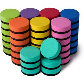 Favide 48 Pack Magnetic Whiteboard Dry Eraser Chalkboard Cleansers for Classroom, Home and Office (8 Color)