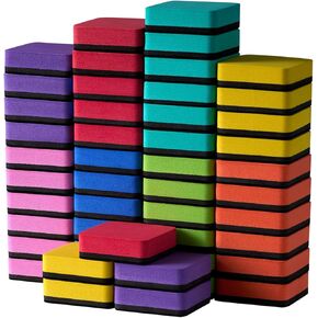 Favide 48 Pack Magnetic Whiteboard Dry Eraser Chalkboard Cleansers for Classroom, Home and Office (8 Color)
