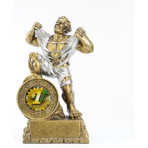 Decade Awards Large Monster with Insert Trophy - 9.5 Inch Tall | Triumphant Beast Award - Engraved Plate Upon Request