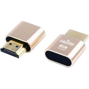 DTech HDMI Dummy Plug 4K Display Emulator Compatible with Windows Mac OSX Linux Support 4kx2k 2160P 1080p for Computer Desktop (fit-Headless, 2 Pack)