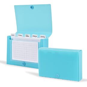 Index Card Holder 3" x 5" for Storing Recipe Cards, School Index Cards & More, 4-Pack Assorted Colors (00868-C)