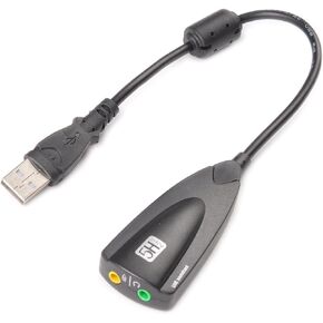 USB 2.0 External Audio Adapter, 7.1 Stereo Sound Card Dynamic 3D Surround Sound Card 5Hv2 Channel Converter to 3.5mm Headphone Microphone Jack for Computer Notebook