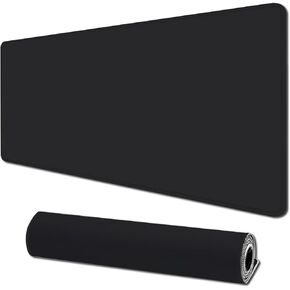 Large Gaming Mouse Pad with Stitched Edges, Extended Desk Mousepad with Superior Micro-Weave Cloth, Non-Slip Base, Water Resist Keyboard Pad for Gamer, Office & Home, 31.5 x 11.8 in, Black