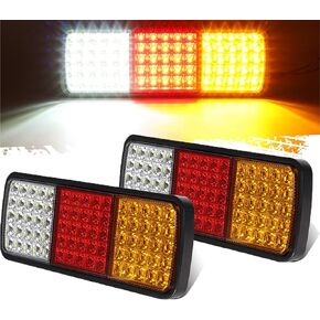 Partsam 2Pcs 75 LED Truck Tail Light Bar Waterproof 12V Turn Signal Brake Reverse Running Lights Taillight IP68 for Boat Snowmobile Utility Trailer Flatbed Trucks Bed Pickups RV Camper UTV UTE Vans