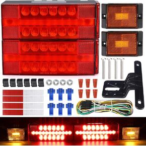 LINKITOM New Submersible LED Trailer Light Kit, Super Bright Fully Waterproof Tail Lights, Combined Stop,Tail Lights,Turn and License Lights Function for Boat Trailer