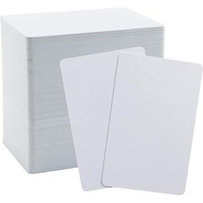 VANRA 100 Pack Premium Blank PVC Cards for Photo ID Badge Printers CR80 30 Mil White Plastic Card for Standard ID Cards and Identification Badges