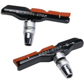 Kool Stop Bicycle V-Type Holder with Brake Pads (Dual Compound) , Salmon/Black