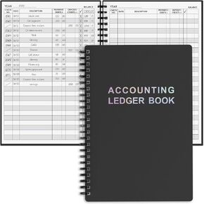 Accounting Ledger Book - A5 Check Register for Small Businesses & Personal Use, Account Book for Tracking Money, Expenses, Deposits & Balance, 5.8" x 8.6" (Pink)