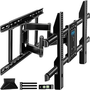 TV Wall Mount for Most 42-80 inch Flat Curved TVs, Heavy Duty TV Mount Fits 8"-24" Studs, Full Motion TV Bracket Articulating Swivel Tilt Extension, Adjustable, Max VESA 600x400, up to 132lbs
