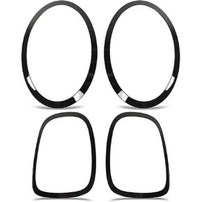 Fydun Headlight Bezels Cover Trim Glossy Black Headlight Taillight Surround Cover Trims for F55 F56 F57 One Cooper S JCW 2014+