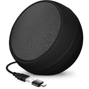 USB Computer Speaker for Laptop, PC, External Speakers for Desktop Computer, Crystal Clear Sound, Rich Bass, Loud Volume, Direct Control, Plug-N-Play (Black)