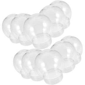 Alipis 10pcs DIY Snow Globe Water Globe - 4 Inch Plastic Christmas Water Globes with Screw Off Caps Fillable Display Balls Keepsake Snow Globe for DIY Crafts Home Decor A