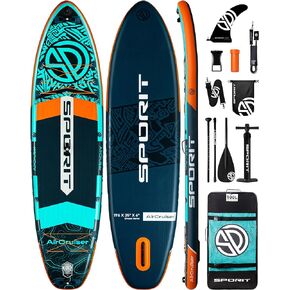 11'6"×35"×6" Extra Wide Inflatable Paddle Board, Stand Up Paddle Board, Sup Board for 450lb Capacity with Removable US Fin, 100L Backpack, Floating Paddle, 5L Waterproof Bag, Safety Leash