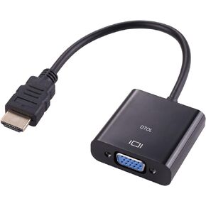 DTOL HDMI to VGA, Gold-Plated HDMI to VGA Adapter (Male to Female) for Computer, Desktop, Laptop, PC, Monitor, Projector, HDTV, Chromebook, Raspberry Pi, Roku, Xbox and More - Black