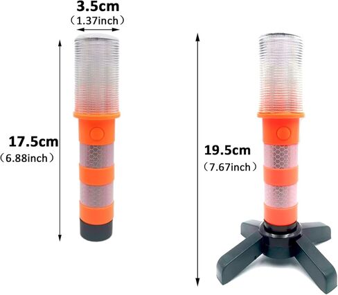 LED Road Flares Emergency Roadside Lights with Safety Strobe Light Magnetic Base & Detachable Stand for Car Vehicles Trucks, 2 Pack (Come in Storage Case) in Kuwait