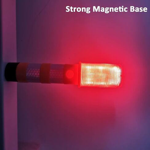 LED Road Flares Emergency Roadside Lights with Safety Strobe Light Magnetic Base & Detachable Stand for Car Vehicles Trucks, 2 Pack (Come in Storage Case) in Kuwait