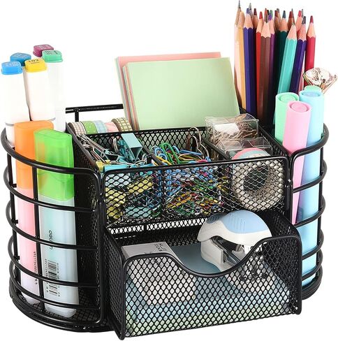 Spacrea Desk Organizers and Accessories, Office Organizer Pencil Holder for Desk, Desk Office Supplies Organizer (Rose Gold) in Saudi Arabia