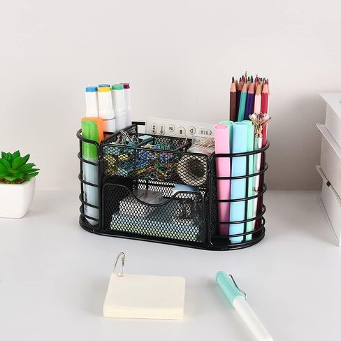 Spacrea Desk Organizers and Accessories, Office Organizer Pencil Holder for Desk, Desk Office Supplies Organizer (Rose Gold) in Saudi Arabia
