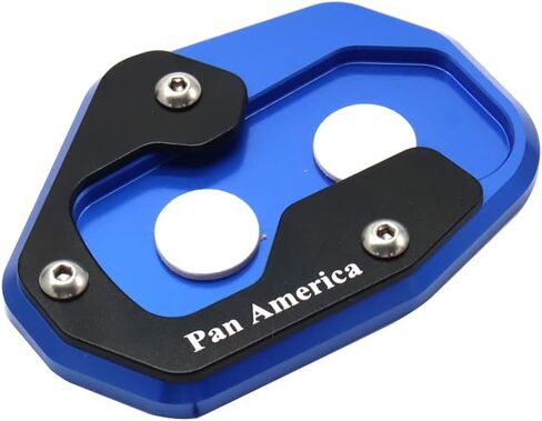 جديد 2021 لـ Harley-Davidson Pan America RA1250 CNC مسند جانبي حامل تكبير تمديد وسادة القدم دعم PAN AMERICA 1250 (أزرق) (فضي) in Saudi Arabia