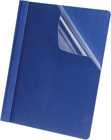 غطاء تقرير أمامي شفاف من الكتان من أكسفورد، كحلي، مقاس Letter، 5 في كل عبوة، (50443) in Saudi Arabia