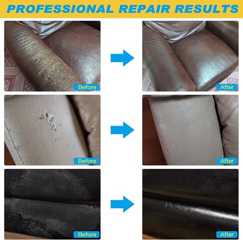 حشو جلدي قابل للطلاء، 4.5 أونصة إصلاح حشو جلدي أبيض للثقوب والخدوش والحروق والدموع والشقوق، مركب إصلاح جلدي لمقاعد السيارة الجلدية والأثاث والأريكة والأحذية in Kuwait