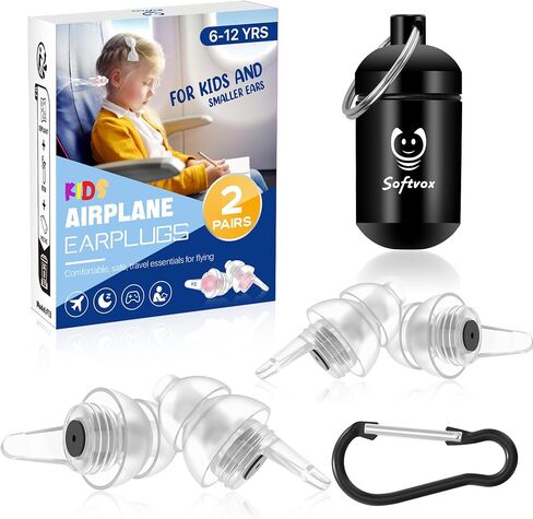 Kids Earplugs (6-12 yrs) – Pressure Relief & Preventing Ear Pain Airplane Ear Protection for Adults with Small Ear Canals, Reusable Noise Sensitivity Ear Plugs for Home, School, Playtime & Beyond in Saudi Arabia