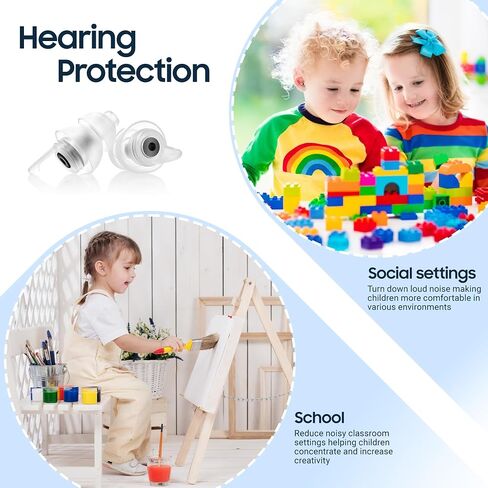 Kids Earplugs (6-12 yrs) – Pressure Relief & Preventing Ear Pain Airplane Ear Protection for Adults with Small Ear Canals, Reusable Noise Sensitivity Ear Plugs for Home, School, Playtime & Beyond in Saudi Arabia