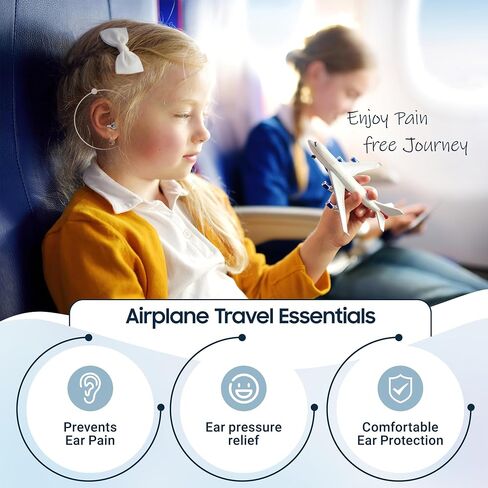 Kids Earplugs (6-12 yrs) – Pressure Relief & Preventing Ear Pain Airplane Ear Protection for Adults with Small Ear Canals, Reusable Noise Sensitivity Ear Plugs for Home, School, Playtime & Beyond in Saudi Arabia