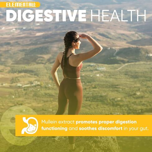 Mullein Leaf Extract - Organic Mullein Drops for Lungs and Cleanse Immune Support - Mullein Extract for Lungs Health - Mullein Tincture - Made in The USA – 2 oz in Kuwait