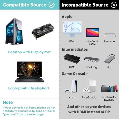 DisplayPort to Dual HDMI Adapter | 4K 60Hz DP to HDMI Splitter Extended Display Adapter for Dual Monitors,Display Port to 2 HDMI Converter for Dell, NVIDIA, AMD, Lenovo, HP in Kuwait