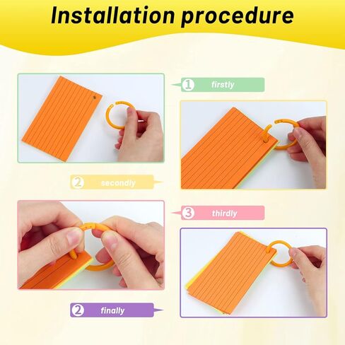 بطاقات فهرسة متعددة الألوان، 600 ورقة بطاقات فلاش مع حلقات، بطاقات فهرسة مسطرة مقاس 3 × 5 بوصة، بطاقات دراسية للتعلم المدرسي واللوازم المكتبية، 10 ألوان in Kuwait