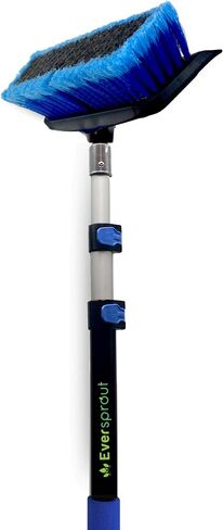 EVERSPROUT 5-to-12 Ft Car Brush with Rubber Bumper, Lightweight Extension Pole Handle, Soft Bristles Car Wash Brush, RV Wash Brush, Truck Wash Brush, Boat Brush, Solar Panel Cleaning Brush and Pole in Kuwait