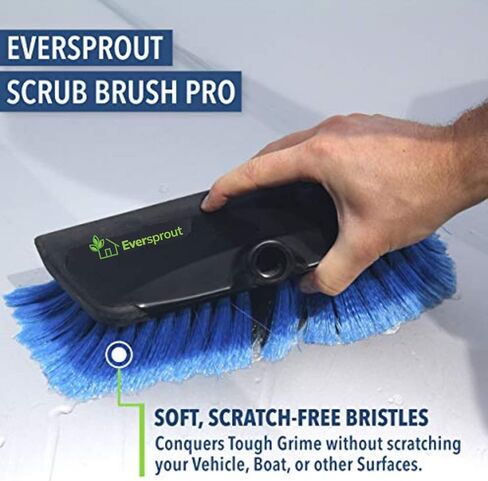 EVERSPROUT 5-to-12 Ft Car Brush with Rubber Bumper, Lightweight Extension Pole Handle, Soft Bristles Car Wash Brush, RV Wash Brush, Truck Wash Brush, Boat Brush, Solar Panel Cleaning Brush and Pole in Kuwait