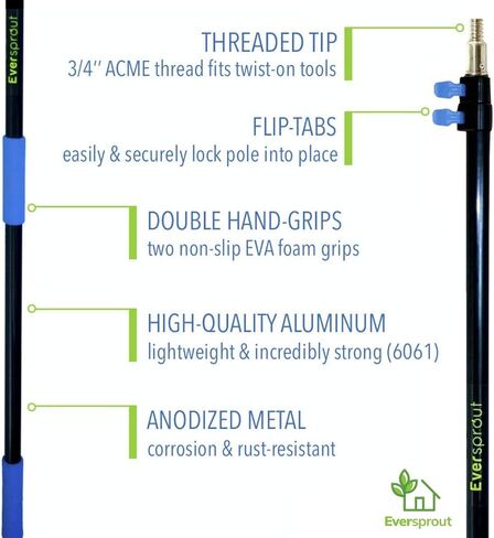 EVERSPROUT 5-to-12 Ft Car Brush with Rubber Bumper, Lightweight Extension Pole Handle, Soft Bristles Car Wash Brush, RV Wash Brush, Truck Wash Brush, Boat Brush, Solar Panel Cleaning Brush and Pole in Kuwait