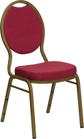 مجموعة من 4 قطع من كرسي Flash Furniture من سلسلة HERCULES على شكل دمعة خلفية مكدسة من قماش منقوش باللون الأسود - إطار من الوريد الفضي in Saudi Arabia