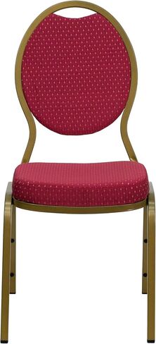 مجموعة من 4 قطع من كرسي Flash Furniture من سلسلة HERCULES على شكل دمعة خلفية مكدسة من قماش منقوش باللون الأسود - إطار من الوريد الفضي in Saudi Arabia