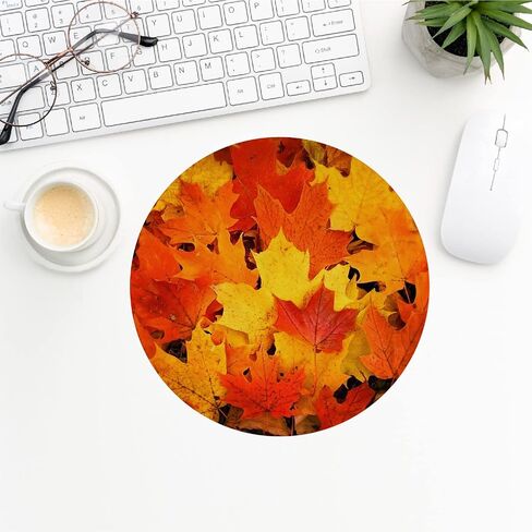 QUICQOD Autumn Fall Yellow Leaves Seasonal Cottagecore Mouse Pad 8.7 x 8.7 Inches,Non-Slip Rubber Base Mousepads for Home Office Dorm Desk Decor,Gifts for Fall Lovers in Saudi Arabia