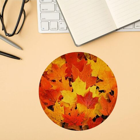 QUICQOD Autumn Fall Yellow Leaves Seasonal Cottagecore Mouse Pad 8.7 x 8.7 Inches,Non-Slip Rubber Base Mousepads for Home Office Dorm Desk Decor,Gifts for Fall Lovers in Saudi Arabia