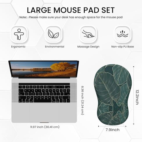 لوحة ماوس مريحة من HAOCOO مع مسند للمعصم، لوحة ماوس نفق رسغي مع دعم للمعصم، لوحة ماوس مريحة للكتابة مع إسفنج الذاكرة، وسادات ماوس الكمبيوتر للمكتب، سطح المكتب، الكمبيوتر المحمول، رخام أبيض in Kuwait