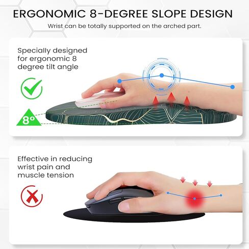لوحة ماوس مريحة من HAOCOO مع مسند للمعصم، لوحة ماوس نفق رسغي مع دعم للمعصم، لوحة ماوس مريحة للكتابة مع إسفنج الذاكرة، وسادات ماوس الكمبيوتر للمكتب، سطح المكتب، الكمبيوتر المحمول، رخام أبيض in Kuwait