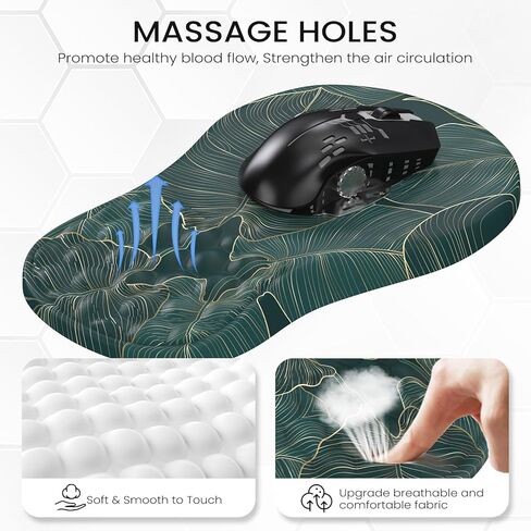 لوحة ماوس مريحة من HAOCOO مع مسند للمعصم، لوحة ماوس نفق رسغي مع دعم للمعصم، لوحة ماوس مريحة للكتابة مع إسفنج الذاكرة، وسادات ماوس الكمبيوتر للمكتب، سطح المكتب، الكمبيوتر المحمول، رخام أبيض in Kuwait