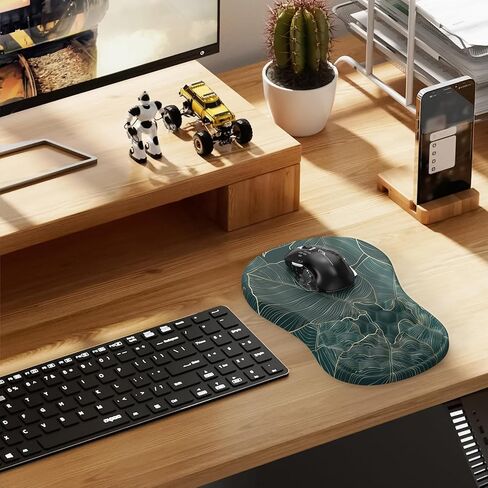 لوحة ماوس مريحة من HAOCOO مع مسند للمعصم، لوحة ماوس نفق رسغي مع دعم للمعصم، لوحة ماوس مريحة للكتابة مع إسفنج الذاكرة، وسادات ماوس الكمبيوتر للمكتب، سطح المكتب، الكمبيوتر المحمول، رخام أبيض in Kuwait