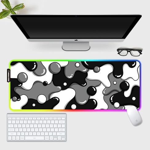 Kraken Large Gaming Mouse Pad - Non Slip Bottom - Stain & Water Resistant - Extended XXL Mousepad Large Desk Pad for Gaming, Office & Home - Desk Mat for Keyboard and Mouse - 32" x 12" (Black) in Saudi Arabia