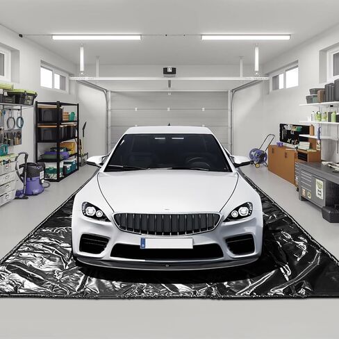 سجادة أرضية المرآب المقاومة للماء أسفل السيارة، 7'9 بوصة × 18 بوصة، سجادة احتواء شديدة التحمل مع ممسحة أرضية مجانية، تحمي أرضية المرآب من الماء والطين والزيت in Kuwait