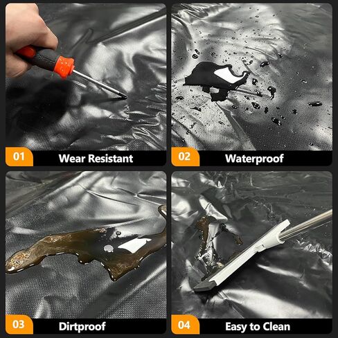 سجادة أرضية المرآب المقاومة للماء أسفل السيارة، 7'9 بوصة × 18 بوصة، سجادة احتواء شديدة التحمل مع ممسحة أرضية مجانية، تحمي أرضية المرآب من الماء والطين والزيت in Kuwait