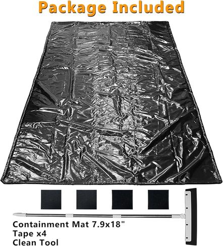 سجادة أرضية المرآب المقاومة للماء أسفل السيارة، 7'9 بوصة × 18 بوصة، سجادة احتواء شديدة التحمل مع ممسحة أرضية مجانية، تحمي أرضية المرآب من الماء والطين والزيت in Kuwait